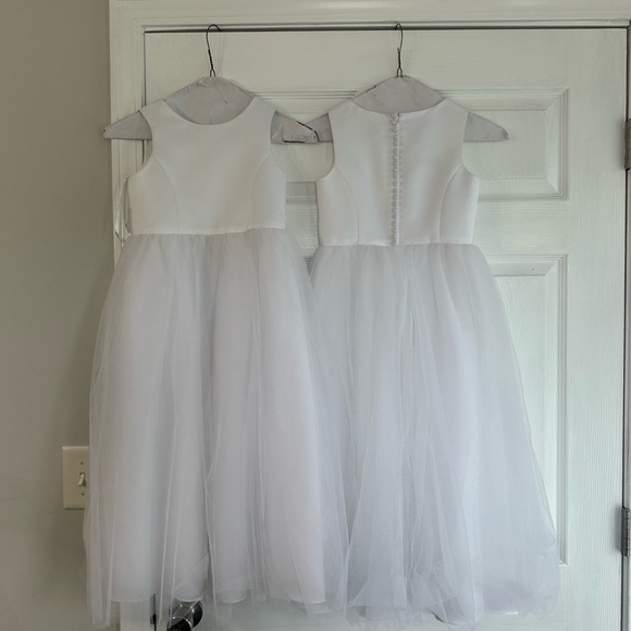 David's Bridal White and Black Kids Formal Dresses - Picture 3 of 7
